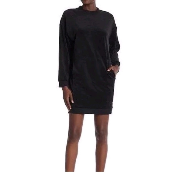 Velour Sweatshirt Dress Xs 
